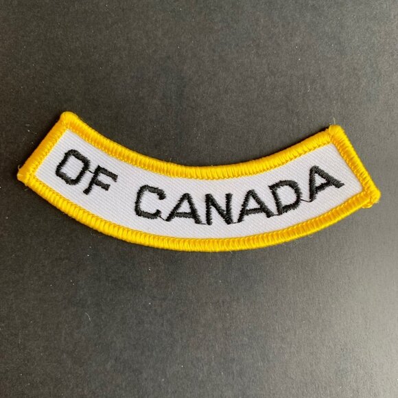 “OF CANADA” Embroidered Patch - 4” Wide - Yellow Border - Picture 1 of 2